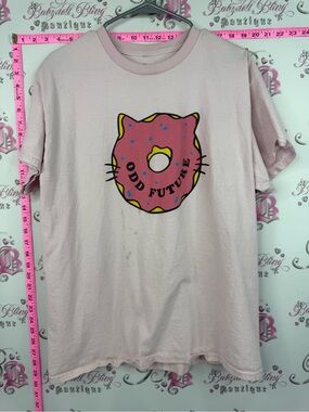 Odd Future tshirt top Light Pink Donut Cat Graphic Tee
